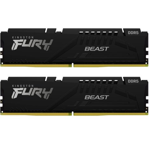 Модуль памяти для компьютера DDR5 16GB (2x8GB) 5200 MHz FURY Beast Black Kingston Fury (ex.HyperX) (KF552C40BBK2-16) - Нулевой остаток (Feed)  - Нулевой остаток (Feed) 