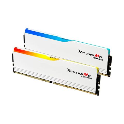 Модуль памяти для компьютера DDR5 32GB (2x16GB) 6000 MHz Ripjaws M5 Neo RGB Matte White G.Skill (F5-6000J3636F16GX2-RM5NRW) - Модули памяти для компьютера  - Модули памяти для компьютера 