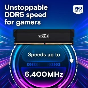 Модуль памяти для компьютера DDR5 32GB 6400 MHz Pro Overclocking Black Micron (CP32G64C40U5B)
