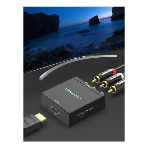 Конвертор HDMI to RCA Metal Type black Vention (AEEB0) - Контроллеры и конверторы  - Контроллеры и конверторы 