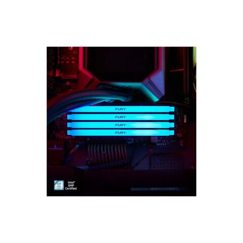 Модуль памяти для компьютера DDR4 32GB (2x16GB) 3200 MHz Beast RGB Black Kingston Fury (ex.HyperX) (KF432C16BB12AK2/32WP) - Модули памяти для компьютера  - Модули памяти для компьютера 