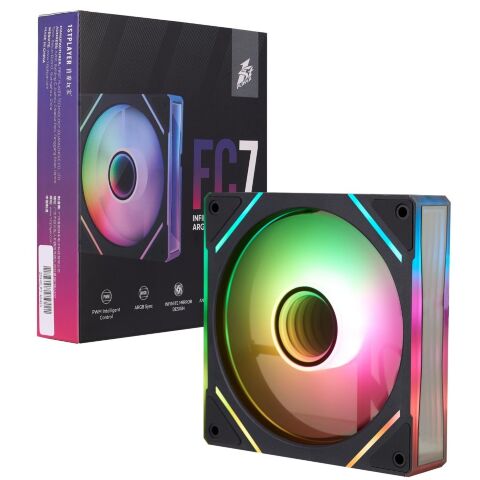 Кулер для корпуса 1stPlayer FC7 Black (FC7-BK-1IN1) - Нулевой остаток (Feed)  - Нулевой остаток (Feed) 