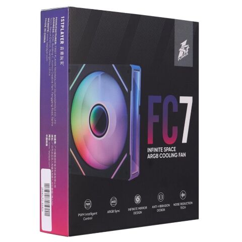 Кулер для корпуса 1stPlayer FC7 Black (FC7-BK-1IN1) - Нулевой остаток (Feed)  - Нулевой остаток (Feed) 