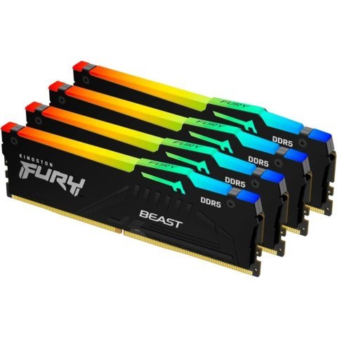 Модуль памяти для компьютера DDR5 128GB (4x32GB) 5600 MHz Beast RGB XMP Kingston Fury (ex.HyperX) (KF556C40BBAK4-128) - Нулевой остаток (Feed)  - Нулевой остаток (Feed)