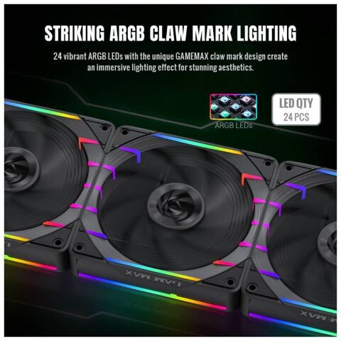 Кулер для корпуса Gamemax Tornado T12 ARGB - Нулевой остаток (Feed)  - Нулевой остаток (Feed) 