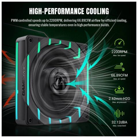 Кулер для корпуса Gamemax Tornado T12 ARGB - Нулевой остаток (Feed)  - Нулевой остаток (Feed) 