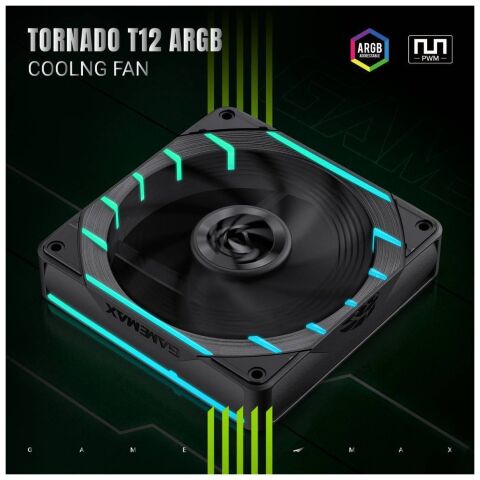 Кулер для корпуса Gamemax Tornado T12 ARGB - Вентиляторы к корпусам  - Вентиляторы к корпусам 