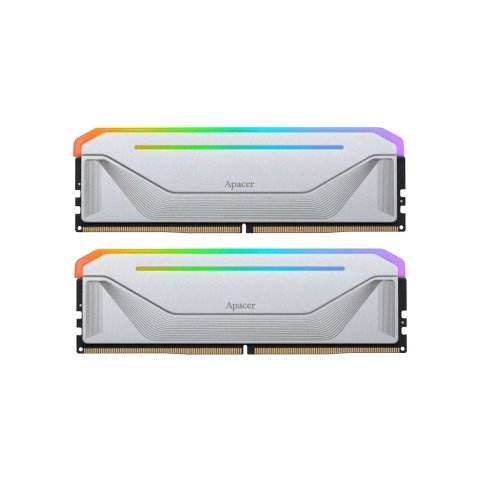 Модуль памяти для компьютера DDR5 32GB (2x16GB) 5600 MHz NOX RGB Silver Apacer (AH5U32G56C522NWAA-2) - Нулевой остаток (Feed)  - Нулевой остаток (Feed)