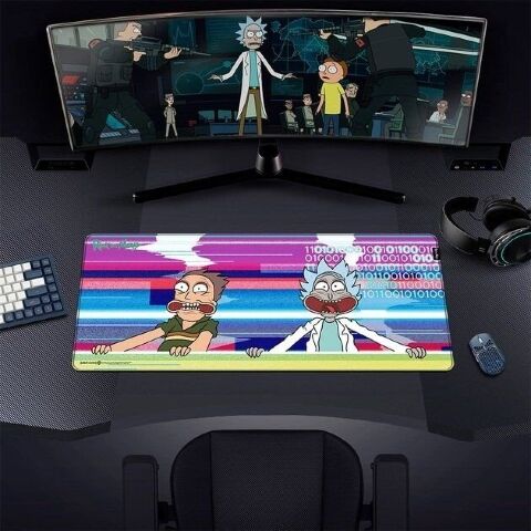 Килимок для миші ігрова поверхня Warner Brothers RICK AND MORTY Glitched Рік і Морті XL (90*42 cm) - -