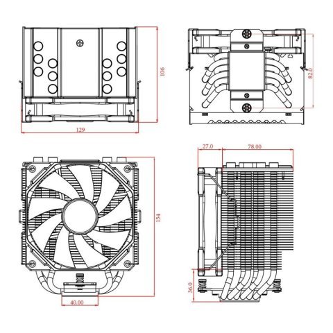 Кулер для процессора ID-Cooling SE-226-XT Black - Нулевой остаток (Feed)  - Нулевой остаток (Feed) 