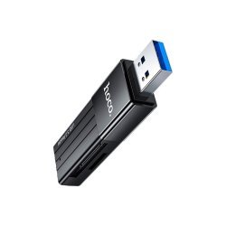 Считыватель флеш-карт HOCO USB3.0 to microSD, microSDHC, microSDXC, SD, SDHC, SDXC, HB20 Black (6931474735218)