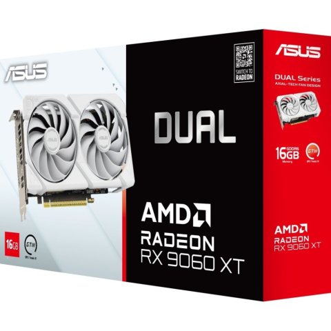 Видеокарта ASUS Radeon RX 9060 XT 16Gb DUAL WHITE OC (DUAL-RX9060XT-16G-WHITE) - Нулевой остаток (Feed)  - Нулевой остаток (Feed) 