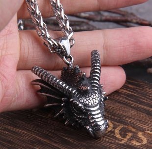 Медальон Game of Thrones Dragon Skull Targaryen Игра Престолов Дом Дракона + деревяный бокс