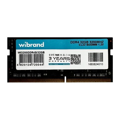 Модуль памяти для ноутбука SoDIMM DDR4 32GB 3200 MHz Wibrand (WI3200DDR4S/32GB) - Модули памяти к ноутбукам  - Модули памяти к ноутбукам 