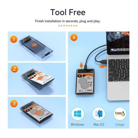 Карман внешний Maiwo 2.5" SATA/SSD HDD - USB3.1 Gen1 Type-C (K2510) - Нулевой остаток (Feed)  - Нулевой остаток (Feed) 