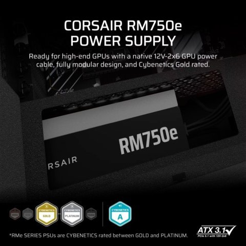 Блок питания Corsair 750W RM750e (CP-9020295-EU) - Нулевой остаток (Feed)  - Нулевой остаток (Feed) 