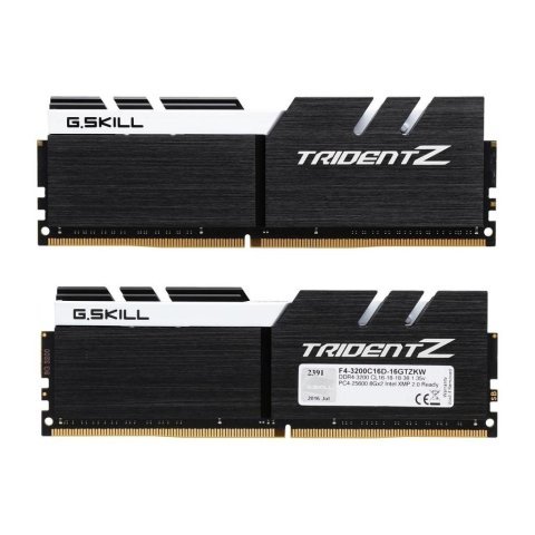 Модуль памяти для компьютера DDR4 16GB (2x8GB) 3200 MHz Trident Z Black H/White G.Skill (F4-3200C16D-16GTZKW) - Нулевой остаток (Feed)  - Нулевой остаток (Feed)