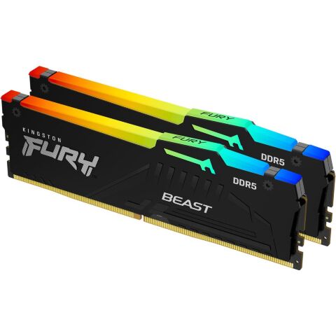 Модуль памяти для компьютера DDR5 16GB (2x8GB) 5600 MHz FURY Beast RGB Kingston Fury (ex.HyperX) (KF556C36BBEAK2-16) - Нулевой остаток (Feed)  - Нулевой остаток (Feed) 