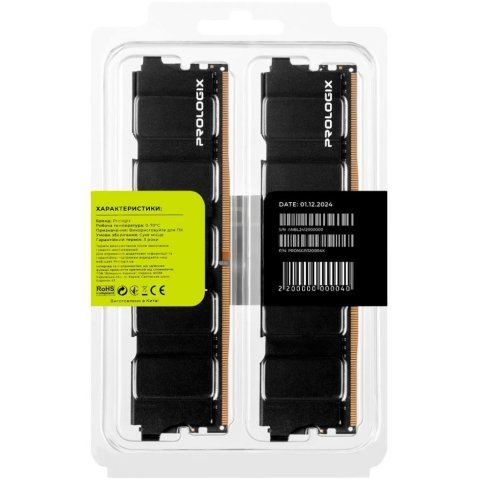 Модуль памяти для компьютера DDR4 16GB (2x8GB) 3200 MHz Black Prologix (PRO16GB3200B4K) - Нулевой остаток (Feed)  - Нулевой остаток (Feed) 