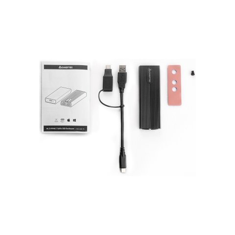 Карман внешний Chieftec USB 3.2 Gen2 Type-C M.2 PCIe NVMe/SATA SSD (CEB-M2C-TL) - Нулевой остаток (Feed)  - Нулевой остаток (Feed) 