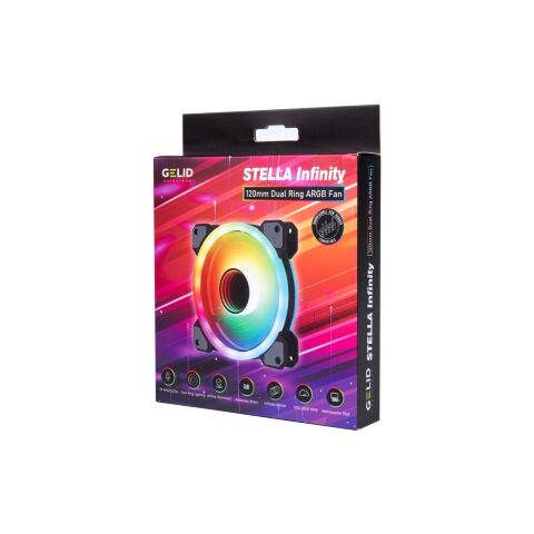 Кулер для корпуса Gelid Solutions Stella ARGB 120mm (FN-STELLA-03) - Нулевой остаток (Feed)  - Нулевой остаток (Feed) 