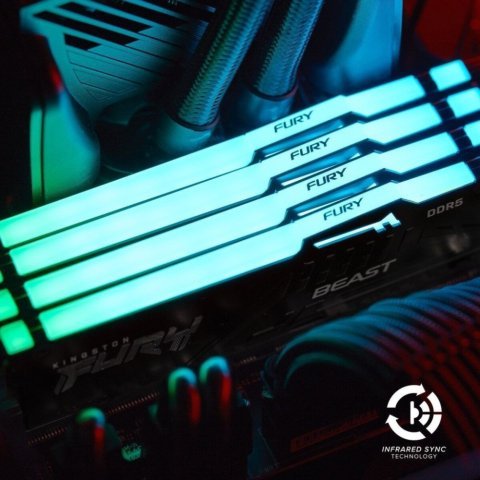 Модуль памяти для компьютера DDR5 16GB (2x8GB) 5200 MHz Beast RGB Kingston Fury (ex.HyperX) (KF552C36BBEAK2-16) - Нулевой остаток (Feed)  - Нулевой остаток (Feed) 