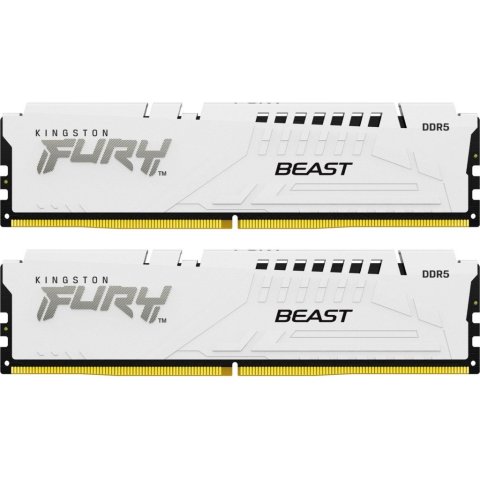Модуль памяти для компьютера DDR5 32GB (2x16GB) 5600 MHz FURY Beast White Kingston Fury (ex.HyperX) (KF556C40BWK2-32) - Нулевой остаток (Feed)  - Нулевой остаток (Feed) 