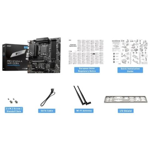 Материнская плата MSI PRO B760M-A WIFI DDR4 - Нулевой остаток (Feed)  - Нулевой остаток (Feed) 