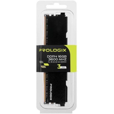 Модуль памяти для компьютера DDR4 16GB 3600 MHz Black Prologix (PRO16GB3600B4) - Нулевой остаток (Feed)  - Нулевой остаток (Feed)