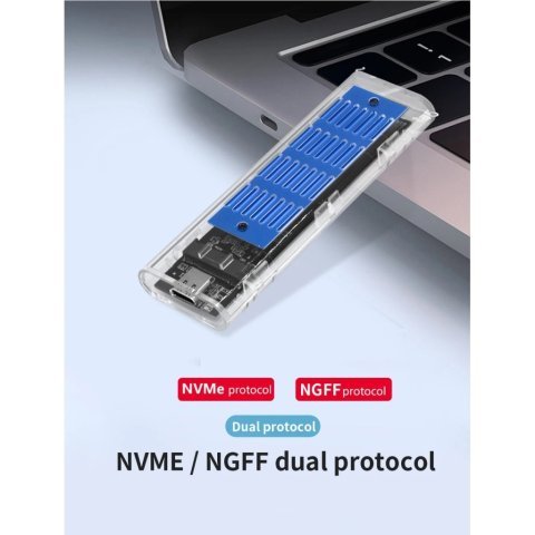 Карман внешний Dynamode M.2 SSD NVMe/SATA combo ч-з USB3.2 GEN2 Type-C (DM-CAD-SSD09) - Нулевой остаток (Feed)  - Нулевой остаток (Feed) 