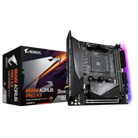 Материнская плата GIGABYTE B550I AORUS PRO AX - Системные (материнские) платы  - Системные (материнские) платы 