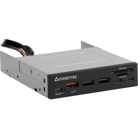 Считыватель флеш-карт Chieftec 3.5" 2xUSB3.2/2xType-C/1xPD3.0/1xQC3.0 USB (CRD-908H) - Кардридеры  - Кардридеры 