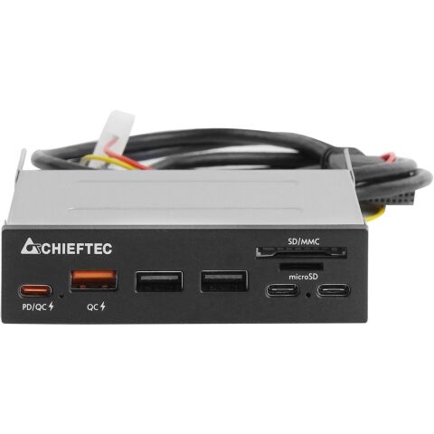 Считыватель флеш-карт Chieftec 3.5" 2xUSB3.2/2xType-C/1xPD3.0/1xQC3.0 USB (CRD-908H) - Кардридеры  - Кардридеры 