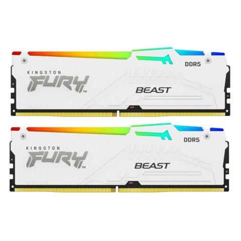 Модуль памяти для компьютера DDR5 64GB (2x32GB) 5200 MHz Beast White RGB Kingston Fury (ex.HyperX) (KF552C36BWEAK2-64) - Нулевой остаток (Feed) - Нулевой остаток (Feed)