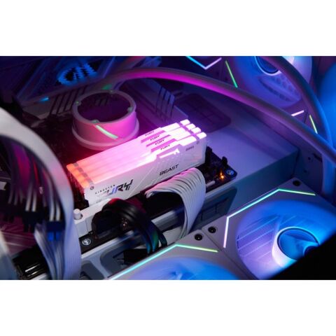 Модуль памяти для компьютера DDR5 32GB (2x16GB) 6000 MHz Beast RGB EXPO White Kingston Fury (ex.HyperX) (KF560C36BWE2AK2-32) - Модули памяти для компьютера  - Модули памяти для компьютера 
