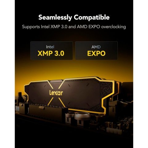Модуль памяти для компьютера DDR5 32GB (2x16GB) 6000 MHz Thor Black Lexar (LD5U16G60C38LG-RGD) - Нулевой остаток (Feed) - Нулевой остаток (Feed)