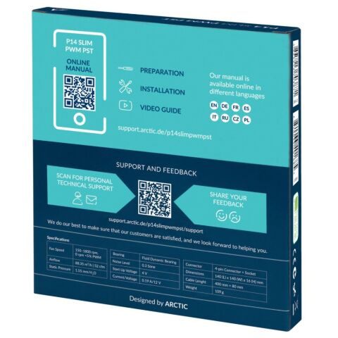 Кулер для корпуса Arctic P14 SLIM PWM PST (ACFAN00268A) - Нулевой остаток (Feed)  - Нулевой остаток (Feed) 