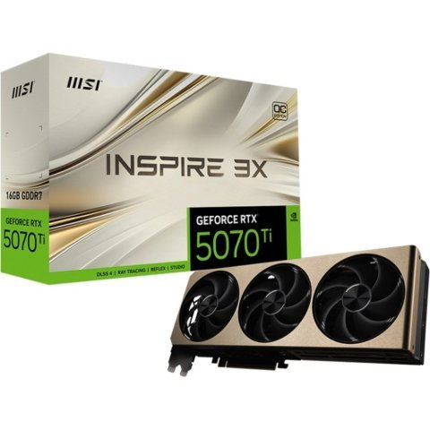 Видеокарта MSI GeForce RTX5070 Ti 16GB INSPIRE 3X OC PLUS (RTX 5070 Ti 16G INSPIRE 3X OC PLUS) - Нулевой остаток (Feed)  - Нулевой остаток (Feed) 