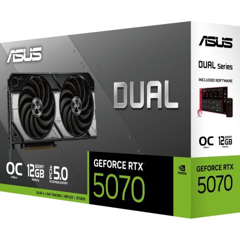 Видеокарта ASUS GeForce RTX5070 12Gb DUAL OC (DUAL-RTX5070-O12G) - Видеокарты  - Видеокарты 