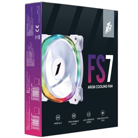 Кулер для корпуса 1stPlayer FS7 White (FS7-WH-1IN1) - Вентиляторы к корпусам  - Вентиляторы к корпусам 