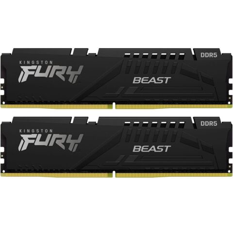 Модуль памяти для компьютера DDR5 64GB (2x32GB) 6400 MHz Beast Black Kingston Fury (ex.HyperX) (KF564C32BBK2-64) - Нулевой остаток (Feed)  - Нулевой остаток (Feed) 
