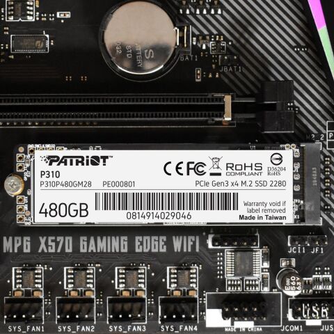 Накопитель SSD M.2 2280 480GB Patriot (P310P480GM28) - Нулевой остаток (Feed)  - Нулевой остаток (Feed) 