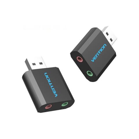 Звуковая плата Vention Audio USB 2х3,5mm jack Metal (VAB-S17-B) - Звуковые платы - Звуковые платы
