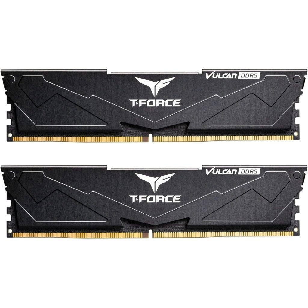 Модуль памяти для компьютера DDR5 32GB (2x16GB) 6000 MHz T-Force Vulcan Black Team (FLBD532G6000HC38JDC01)