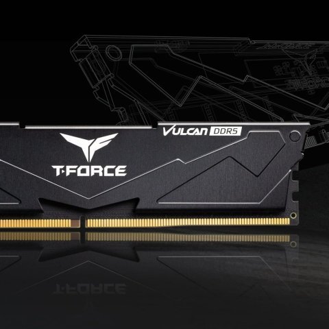 Модуль памяти для компьютера DDR5 32GB (2x16GB) 6000 MHz T-Force Vulcan Black Team (FLBD532G6000HC38JDC01) - Нулевой остаток (Feed)  - Нулевой остаток (Feed)
