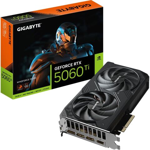 Видеокарта GIGABYTE GeForce RTX5060Ti 8Gb WINDFORCE OC (GV-N506TWF2OC-8GD) - Видеокарты  - Видеокарты 