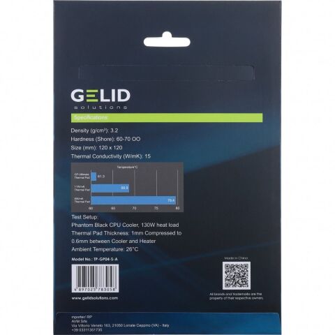 Термопрокладка Gelid Solutions GP-Ultimate Thermal Pad 120x120x2 mm (TP-GP04-S-D) - Нулевой остаток (Feed) - Нулевой остаток (Feed)
