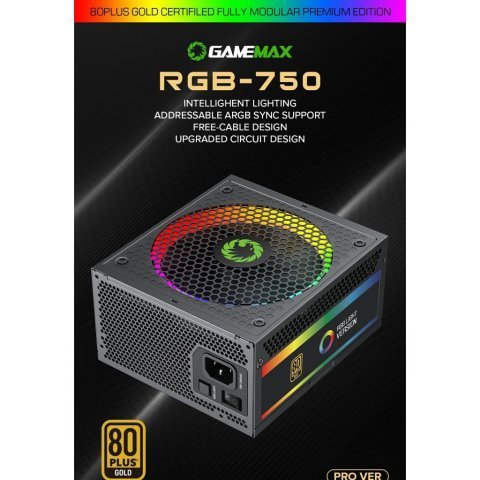 Блок питания Gamemax 750W (RGB-750 PRO) - Нулевой остаток (Feed)  - Нулевой остаток (Feed) 