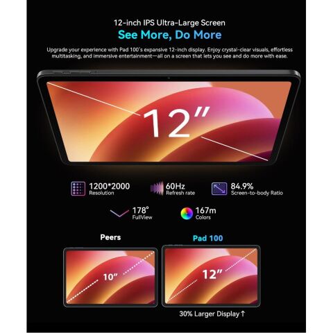 Планшет Oscal Pad 100 12.0" 6/256GB 4G (LTE) Sky Blue (6931548326335) - Нулевой остаток (Feed)  - Нулевой остаток (Feed) 