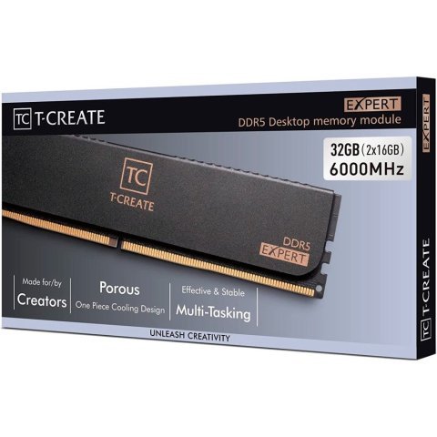 Модуль памяти для компьютера DDR5 32GB (2x16GB) 6000 MHz T-Create Expert Black Team (CTCED532G6000HC38ADC01) - Нулевой остаток (Feed)  - Нулевой остаток (Feed)